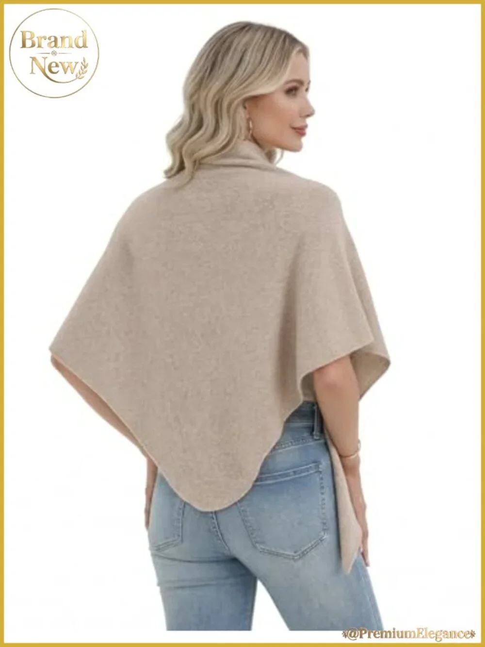 Knit Shawl Wrap Poncho Triangle Cape Scarf for Women